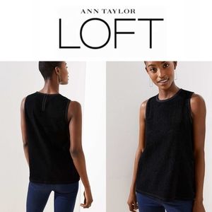 New! LOFT Lacey Black Top Size Medium